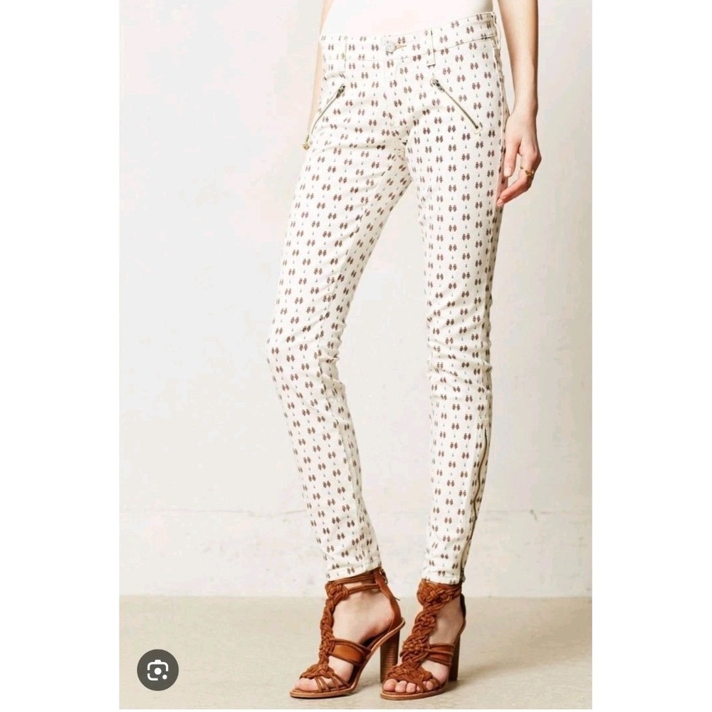 Anthropologie Pilcro The Letterpress Pants Women's Size 29x26 Leaf Ankle Zip